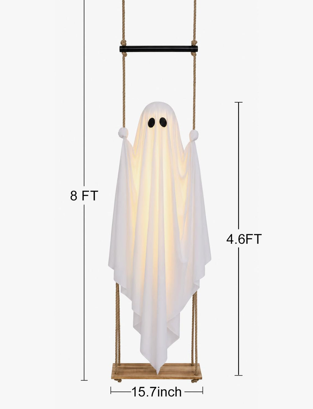 Halloween Decorations Outdoor 3.7FT Pre-Assembled Hanging Swing Ghost