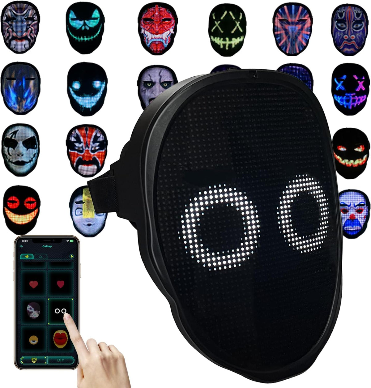 Depointer Life Led Mask with Gesture Sensing, Light up Mask toy for Adult