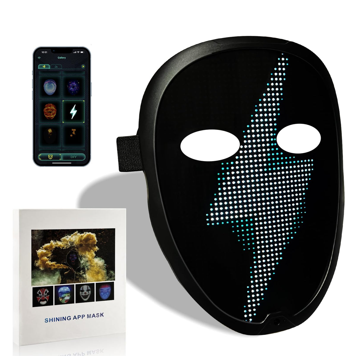 Depointer Life Led Mask with Gesture Sensing, Light up Mask toy for Adult