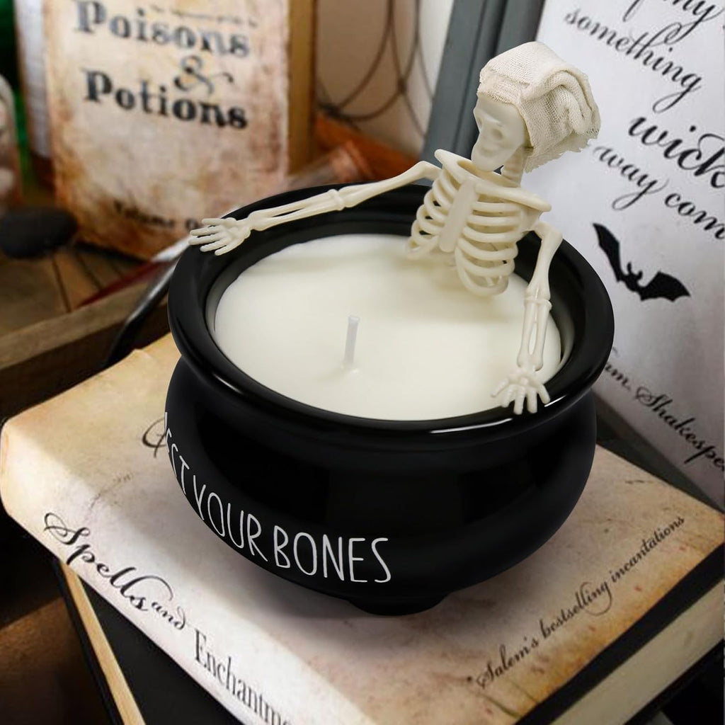 Halloween Decorations Indoor - Cute Skeleton Candles Decor