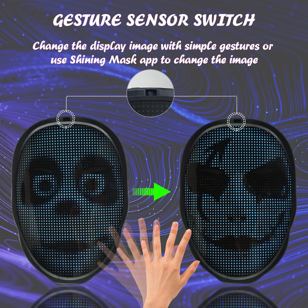 Depointer Life Led Mask with Gesture Sensing, Light up Mask toy for Adult