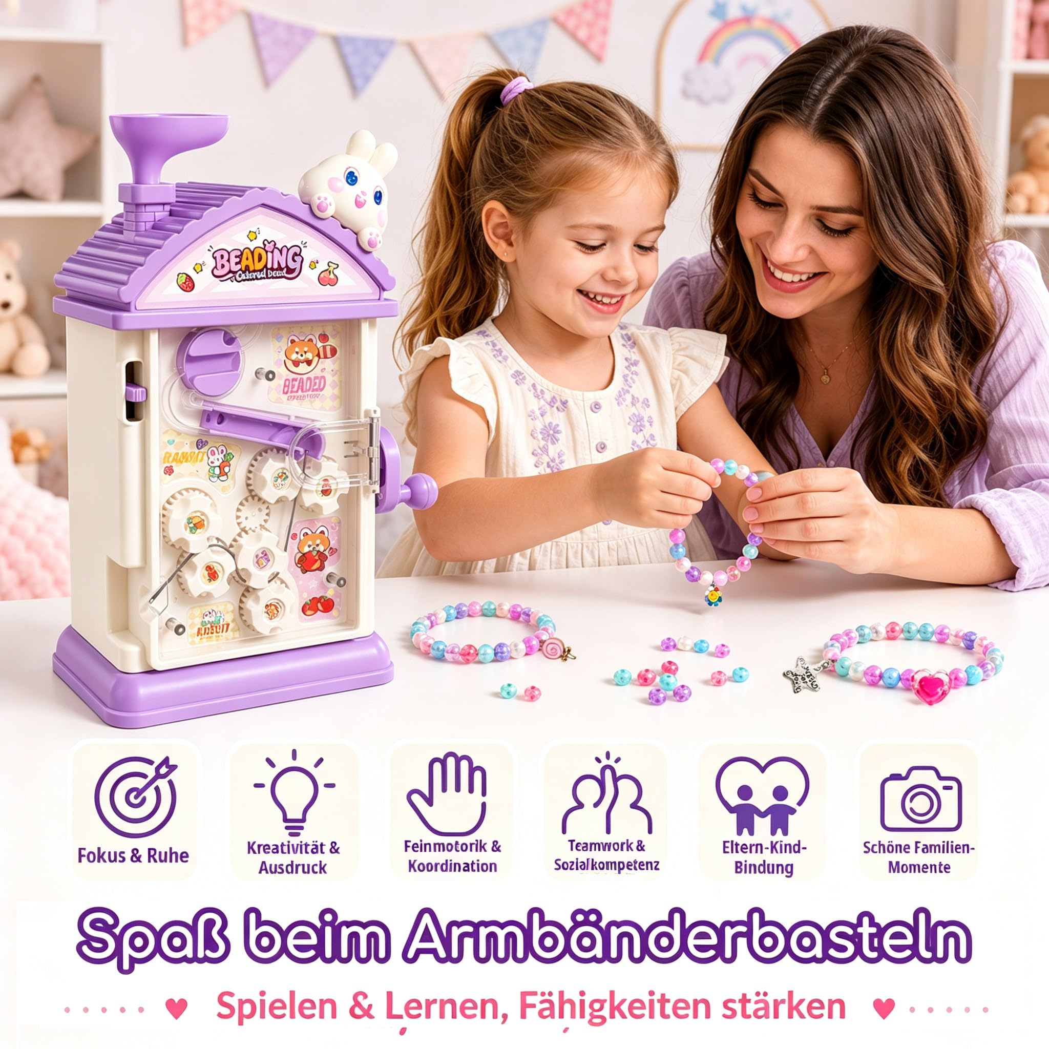 hand-cranked automatic bead stringing machine